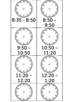 Preview of Daily Schedule Time Cards EDITABLE Analogue Clock