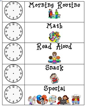 free daily schedule clock clipart for teachers