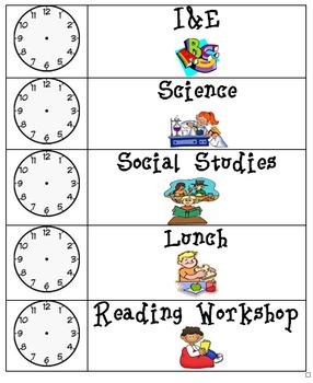 daily schedule with clock for kids