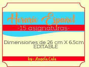 Preview of Daily Schedule in Spanish (Horario de clases en espanol)