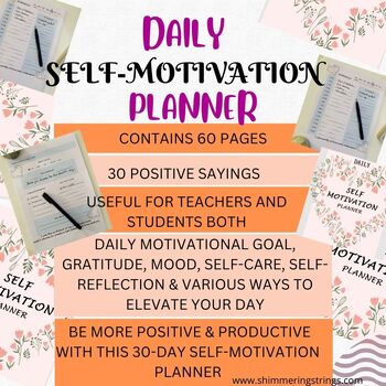 Preview of Daily Self-Motivation Planner with Positive sayings/Affirmations