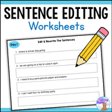 FREE Daily Sentence Editing / Correcting Worksheets - Prin