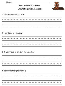 Daily Sentence Starters - February Edition by Julie's Learning Corner