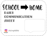 Daily Sheet (home/school communication)