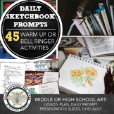 Preview of Daily Sketchbook Activity in Middle or High School Art Class: Drawing Prompts