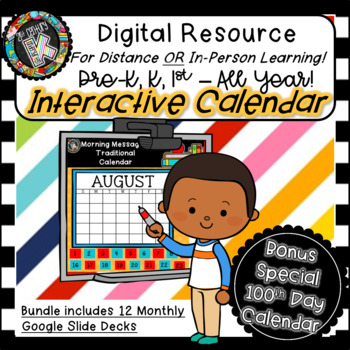 Preview of Daily Slides Interactive Calendar for Morning Meeting PreK, K, 1st - Year Bundle