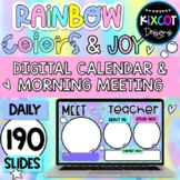 Daily Slides, Morning Meeting & Digital Calendar- Rainbow-