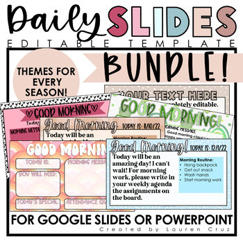 Preview of Daily Slides Template BUNDLE