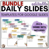 Daily Slides Templates -- Book Genre Themed: 8 GENRE BUNDL