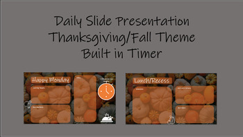 Preview of Daily Slides Thanksgiving Theme
