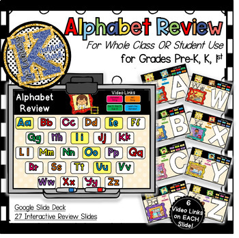 Preview of Daily Slides for Interactive Alphabet Review K-1 - Google Slides