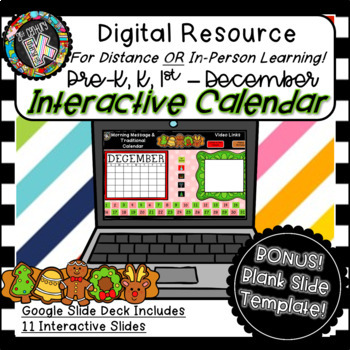 Preview of Daily Slides for Interactive Digital Calendar + Morning Meeting - DECEMBER