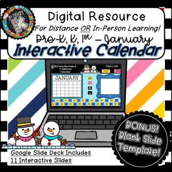 Preview of Daily Slides for Interactive Digital Calendar + Morning Meeting - JANUARY