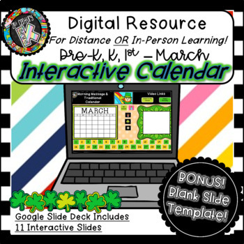 Preview of Daily Slides for Interactive Digital Calendar + Morning Meeting - MARCH