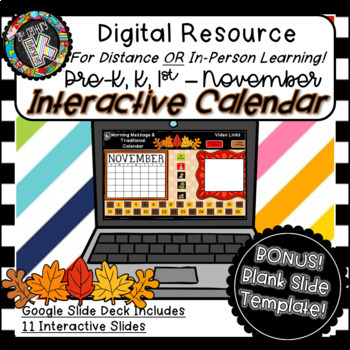 Preview of Daily Slides for Interactive Digital Calendar + Morning Meeting - NOVEMBER