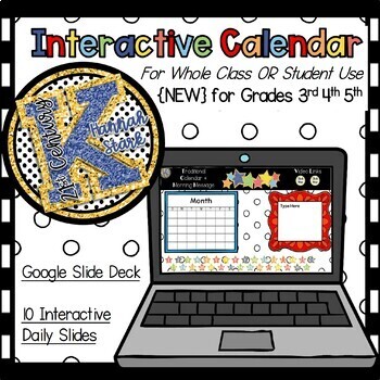 Preview of Daily Slides for Interactive Digital Calendar Morning Meeting Upper Elementary 