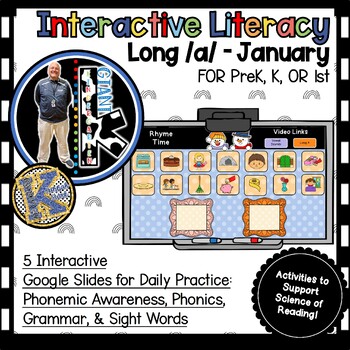 Preview of Daily Slides for Interactive Digital Literacy Skills LONG /A/ JANUARY