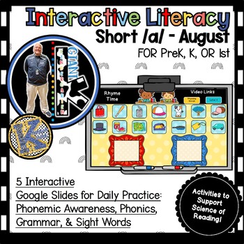 Preview of Daily Slides for  Interactive Digital Literacy Skills SHORT /a/ AUGUST