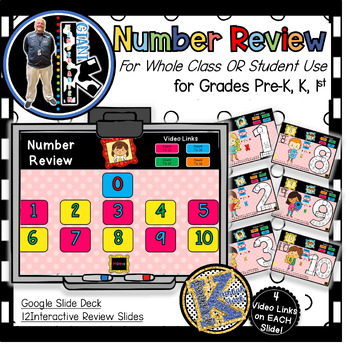 Preview of Daily Slides for Interactive Digital Number Review K-1 - Google Slides