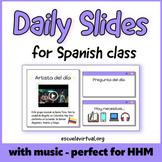 Daily Slides for Spanish Class with Music - Música Martes, HHM