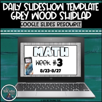 Preview of Daily Slideshow Template | Agenda Slides | Grey Wood Shiplap 