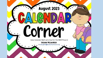 Preview of **2023 REVISED** Daily SmartBoard CALENDAR CORNER for AUGUST