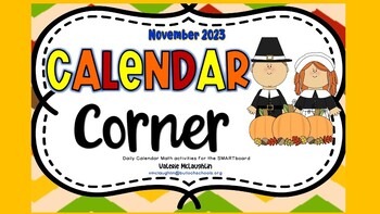 Preview of **2023 REVISIONS** Daily SmartBoard CALENDAR CORNER for November