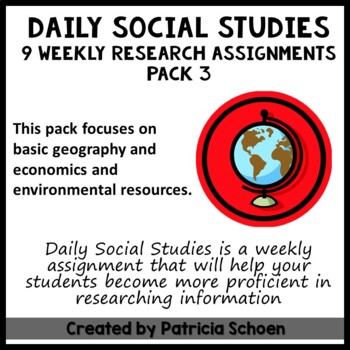 Preview of Daily Social Studies Research Pack 3