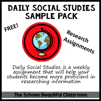Preview of FREE Daily Social Studies Research Sample Pack