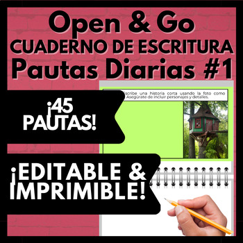 Preview of Daily Spanish Writing Practice Editable, Digital & Printable 45 Days Pack #1