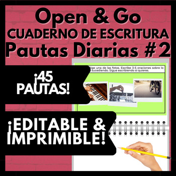 Preview of Daily Spanish Writing Practice Editable, Digital & Printable 45 Days Pack #2