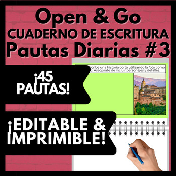 Preview of Daily Spanish Writing Practice Editable, Digital & Printable 45 Days Pack #3