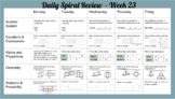 Daily Spiral Review Calendar Math- Quarter #3