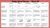 Daily Spiral Review Calendar Math- Quarter #4 (editable)