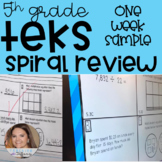 Daily Spiral Review Warm Up - 5th Grade TEKS (One Week Sample)