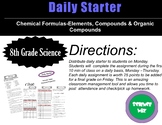 Daily Starter Chemical Formulas and Counting Atoms