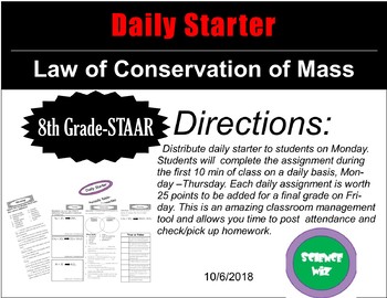 Preview of Daily Starter - Law of Conservation of Mass