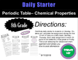Daily Starter -The Periodic Table Chemical Properties