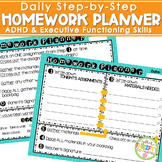 Daily Step by Step HOMEWORK PLANNER - ADHD & Executive Functioning Skills Issues