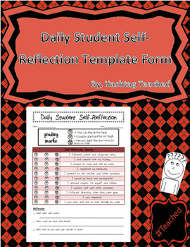 Preview of Daily Student Behavior Self-Reflection Tracker Form Template