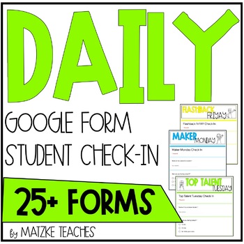 Preview of Daily Student Check-In for Google Forms- Distance Learning