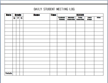 Preview of Data, data, data, Daily Student Log, & Monthly Tracker for the School Counselor!