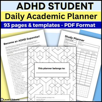 Preview of Daily Student Planner for ADHD High School & Middle School Students