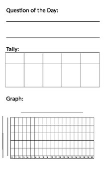 Preview of Daily Survey with Tally and Bar Graph French Version included