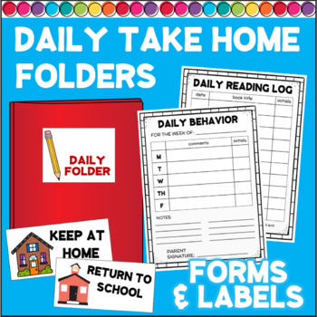 Preview of Daily Folder Labels and Forms Take-Home Folders BACK TO SCHOOL