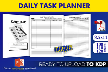 Preview of Daily Task Planner | KDP Interior Template Ready to Upload
