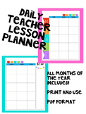 Daily Teacher Lesson Planner