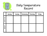 Daily Temperature Record for Math Center/Calendar/Creating Graphs