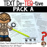 Daily Text-Evidence Passages and Questions (Pack A): Grades 3/4