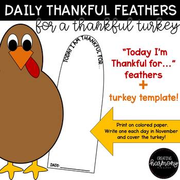 Daily Thankful Turkey Feathers by Creating Harmony In Life
